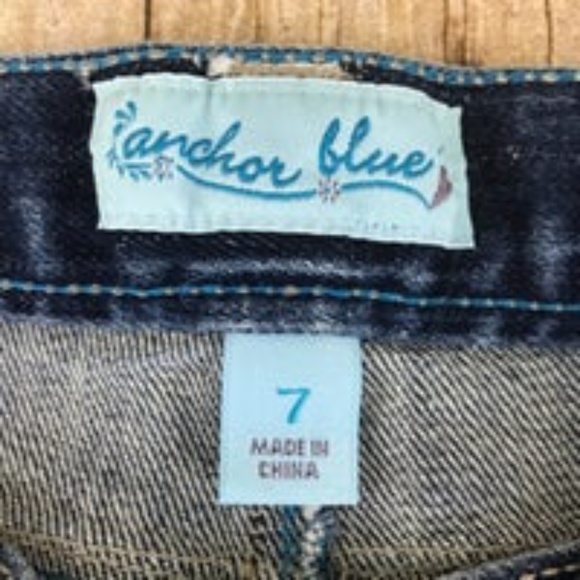 Anchor Blue Denim Frayed Hem Mini Skirt - Picture 3 of 4